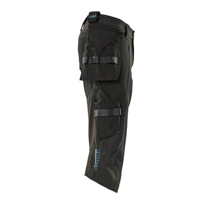 Pantalon trois-quarts, poches suspendues, pantalon trois-quarts stretch, noir