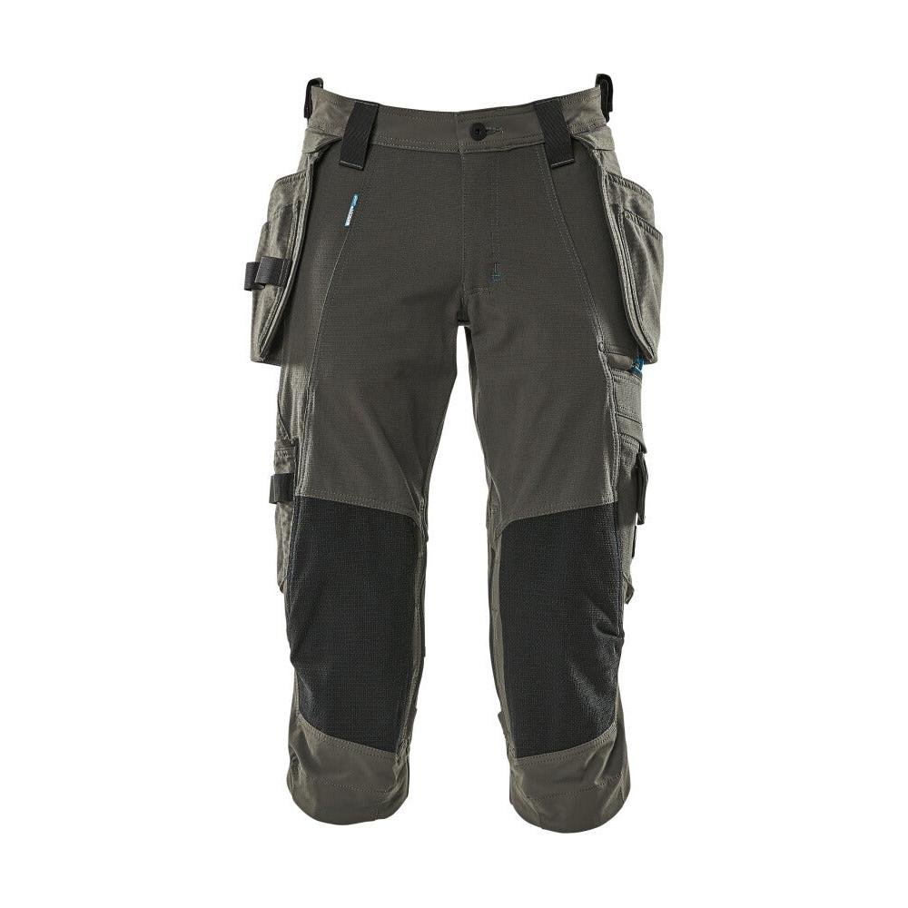 Dreiviertel-Hose, Hängetaschen, Stretch Dreiviertel-Hose, dunkelanthrazit