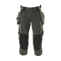 Dreiviertel-Hose, Hängetaschen, Stretch Dreiviertel-Hose, dunkelanthrazit