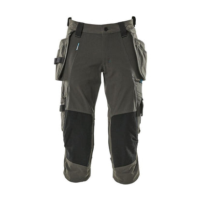 Dreiviertel-Hose, Hängetaschen, Stretch Dreiviertel-Hose, dunkelanthrazit