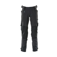 Pants with knee pockets made of Dyneema, stretch pants, black-blue