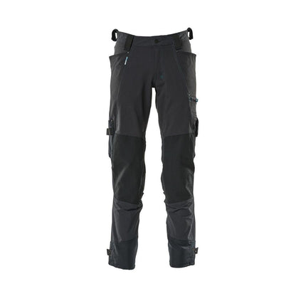 Pantaloni con tasche sulle ginocchia in Dyneema, pantaloni elasticizzati, nero-blu