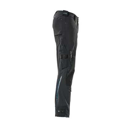 Pantaloni con tasche sulle ginocchia in Dyneema, pantaloni elasticizzati, nero-blu