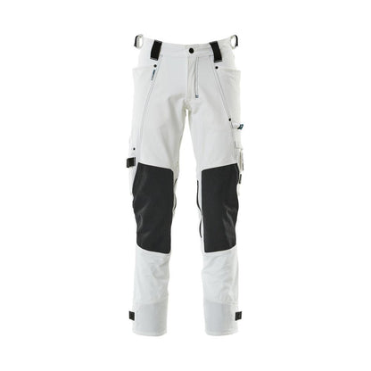 Pantaloni con tasche sulle ginocchia in Dyneema, pantaloni elasticizzati, bianco