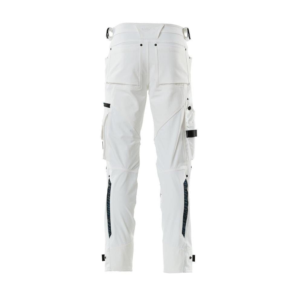 Pantaloni con tasche sulle ginocchia in Dyneema, pantaloni elasticizzati, bianco