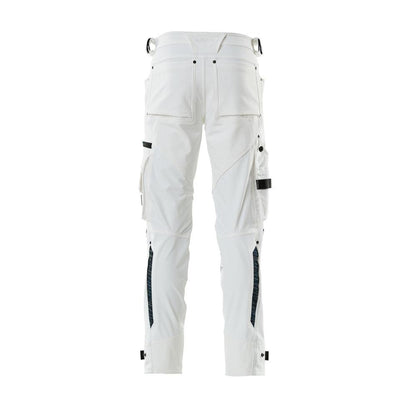 Pantaloni con tasche sulle ginocchia in Dyneema, pantaloni elasticizzati, bianco