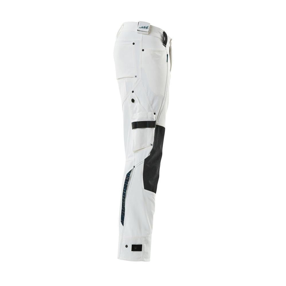 Pantaloni con tasche sulle ginocchia in Dyneema, pantaloni elasticizzati, bianco