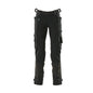 Pantaloni con tasche sulle ginocchia in Dyneema, pantaloni elasticizzati, neri