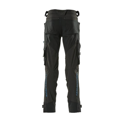 Pantaloni con tasche sulle ginocchia in Dyneema, pantaloni elasticizzati, neri