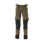 Pantaloni con tasche al ginocchio in Dyneema, pantaloni elasticizzati, verde muschio