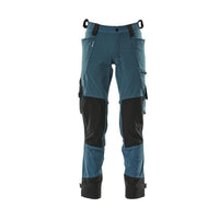 Pantaloni con tasche al ginocchio in Dyneema, pantaloni elasticizzati, petrolio scuro