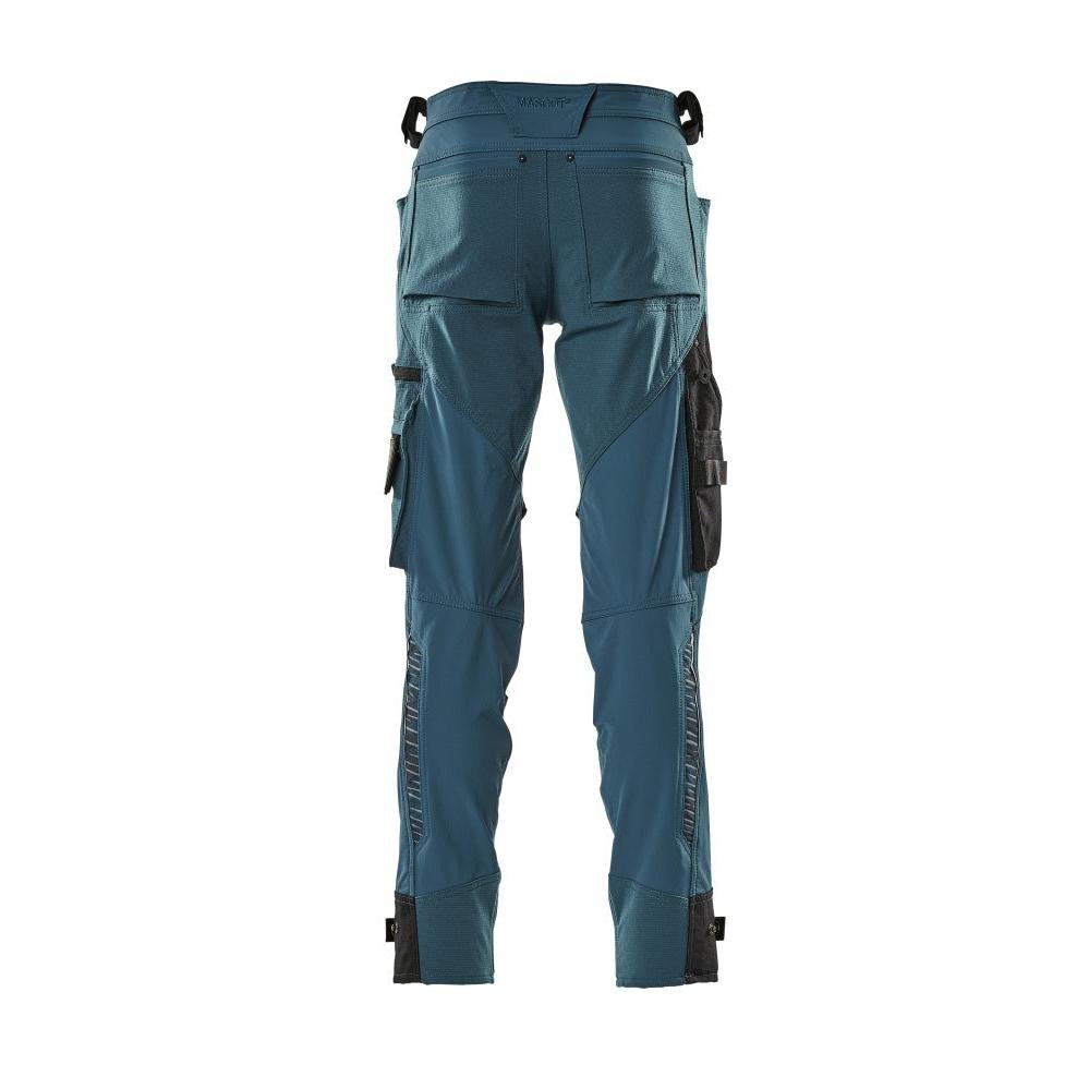 Pantaloni con tasche al ginocchio in Dyneema, pantaloni elasticizzati, petrolio scuro