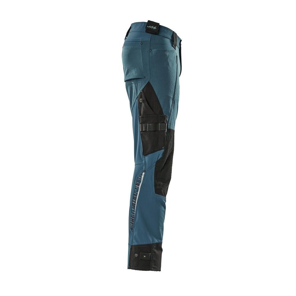 Pantaloni con tasche al ginocchio in Dyneema, pantaloni elasticizzati, petrolio scuro