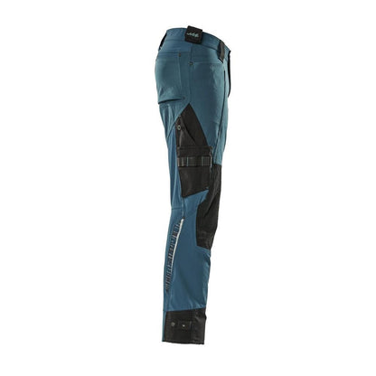 Pantaloni con tasche al ginocchio in Dyneema, pantaloni elasticizzati, petrolio scuro