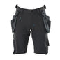 Shorts, tasche appese rimovibili, shorts artigianali elasticizzati, nero-blu