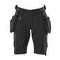 Shorts, tasche appese rimovibili, shorts artigianali elasticizzati, nero
