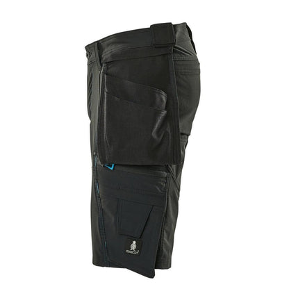 Shorts, tasche appese rimovibili, shorts artigianali elasticizzati, nero