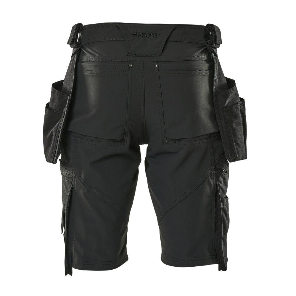 Shorts, tasche appese rimovibili, shorts artigianali elasticizzati, nero