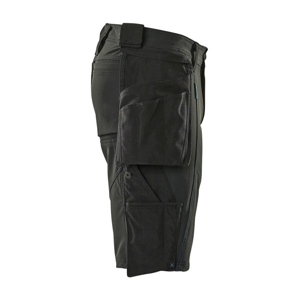 Shorts, tasche appese rimovibili, shorts artigianali elasticizzati, nero