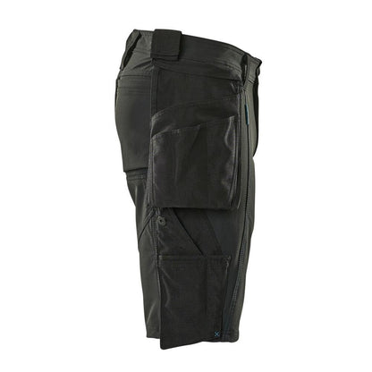 Shorts, tasche appese rimovibili, shorts artigianali elasticizzati, nero