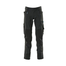 Pantaloni con tasche al ginocchio, elasticizzati, pantaloni leggeri, neri