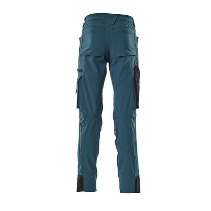 Pantaloni con tasche al ginocchio, stretch, pantalone leggero, petrolio scuro