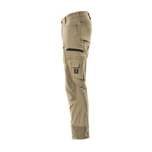 Pantaloni con tasche al ginocchio, elasticizzati, pantaloni leggeri, kaki chiaro