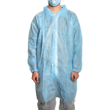 MaiMed-Coat V, cappotto da visitatore in pile con 4 bottoni a pressione, ca. 120 centimetri