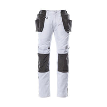 Pantalone con tasche appese, pantalone leggero, colore bianco/antracite scuro