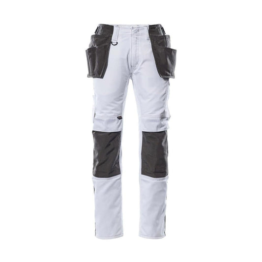 Pantalone con tasche appese, pantalone leggero, colore bianco/antracite scuro
