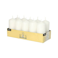 Un compartiment en carton contient dix bougies cylindriques Starpak (Ø 40 mm, 90 mm) disposées en deux rangées de cinq chacune ; l'emballage comporte des informations sur le produit et le nom de la marque « Starpak » sur les côtés.
