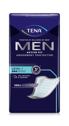 Protections urinaires TENA Men Active Fit Level 1 | Paquet (24 pièces)