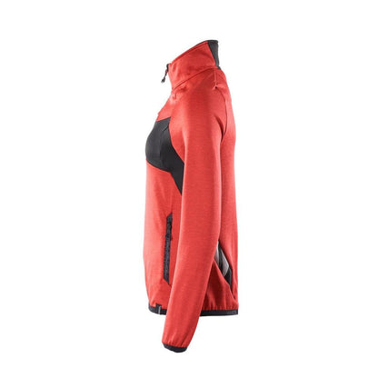 Fleece sweater with short zipper, women's microfleece jacket