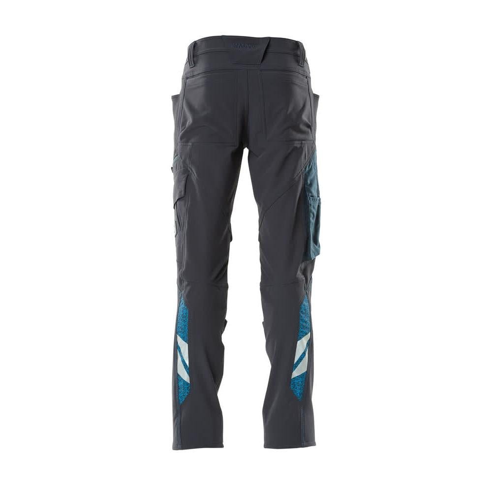 Pants, knee pockets, ULTIMATE STRETCH pants, black-blue