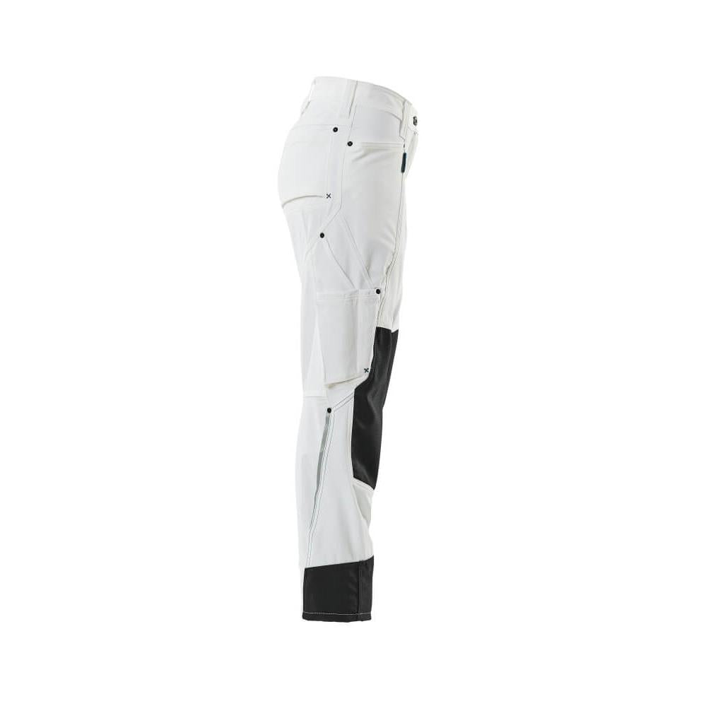 Pants with knee pockets, women, diamond pants, white