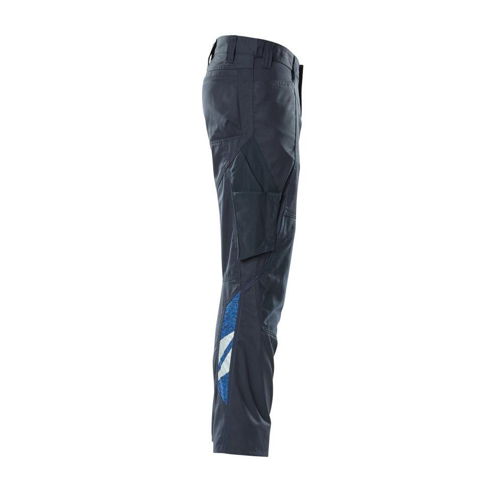 Pantalon avec poches genoux, pantalon extra léger, noir-bleu
