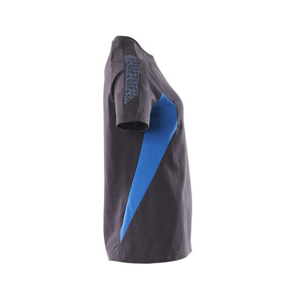 T-shirt, maglietta da donna, nero blu/azzurro