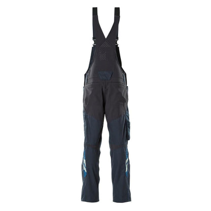 Dungarees, knee pockets, stretch inserts Dungarees, black-blue