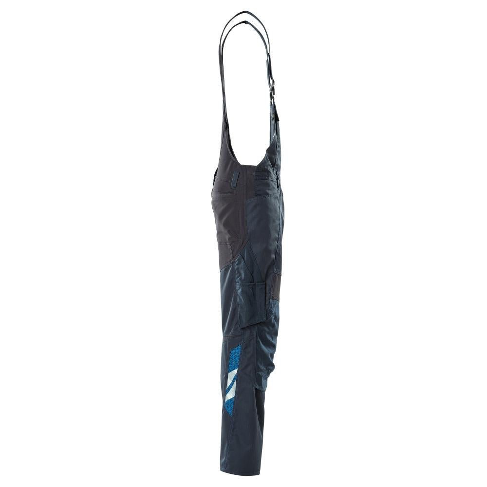 Dungarees, knee pockets, stretch inserts Dungarees, black-blue