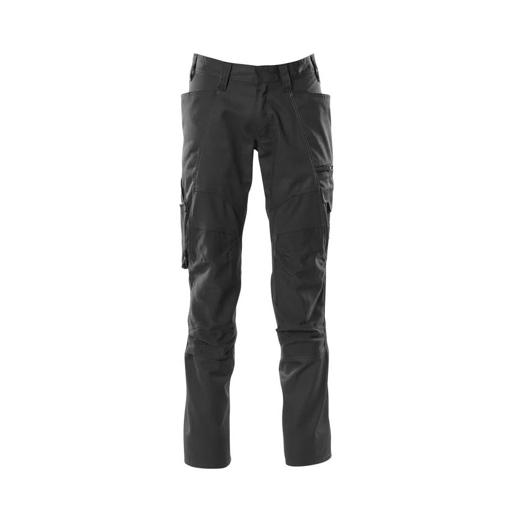 Hose mit Knietaschen, Stretch-Einsätze Hose, schwarz