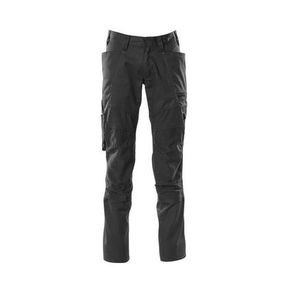 Hose mit Knietaschen, Stretch-Einsätze Hose, schwarz