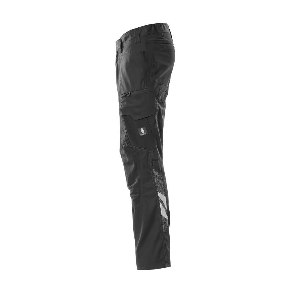 Hose mit Knietaschen, Stretch-Einsätze Hose, schwarz