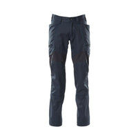 Trousers, thigh pockets, stretch inserts trousers, black-blue