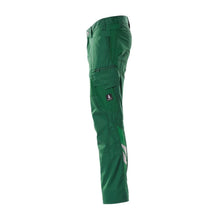 Pantalon, poches cuisses, pantalon empiècements stretch, vert