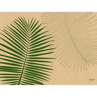 Two palm leaves on a beige background adorn this paper placemat (30x40 cm) from Duni GmbH—perfect for celebrations. The package contains 250 pieces; "ecoecho" is printed in the lower right corner.