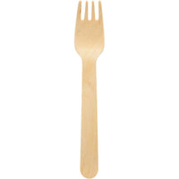 The Duni GmbH 160 mm Fork, Unwaxed Wood is an eco-friendly wooden utensil that combines the functions of a spoon and a fork and is ideal for sustainable eating; available in packs of 100.