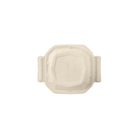 A brown bagasse lid for the 188140 disposable food container from Duni GmbH (202x160x37 mm, pack of 80) is shown from above with two small handles on a solid white background.