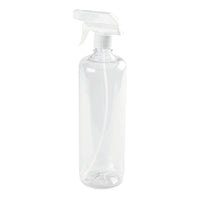 Un flacone spray Nölle Profi Brush, colorato-trasparente, da 960 ml, in plastica, prodotto da Nölle Profi Brush Bürsten- & Pinseltechnik e.K., con testina di spruzzatura bianca, è raffigurato in posizione verticale su uno sfondo bianco.