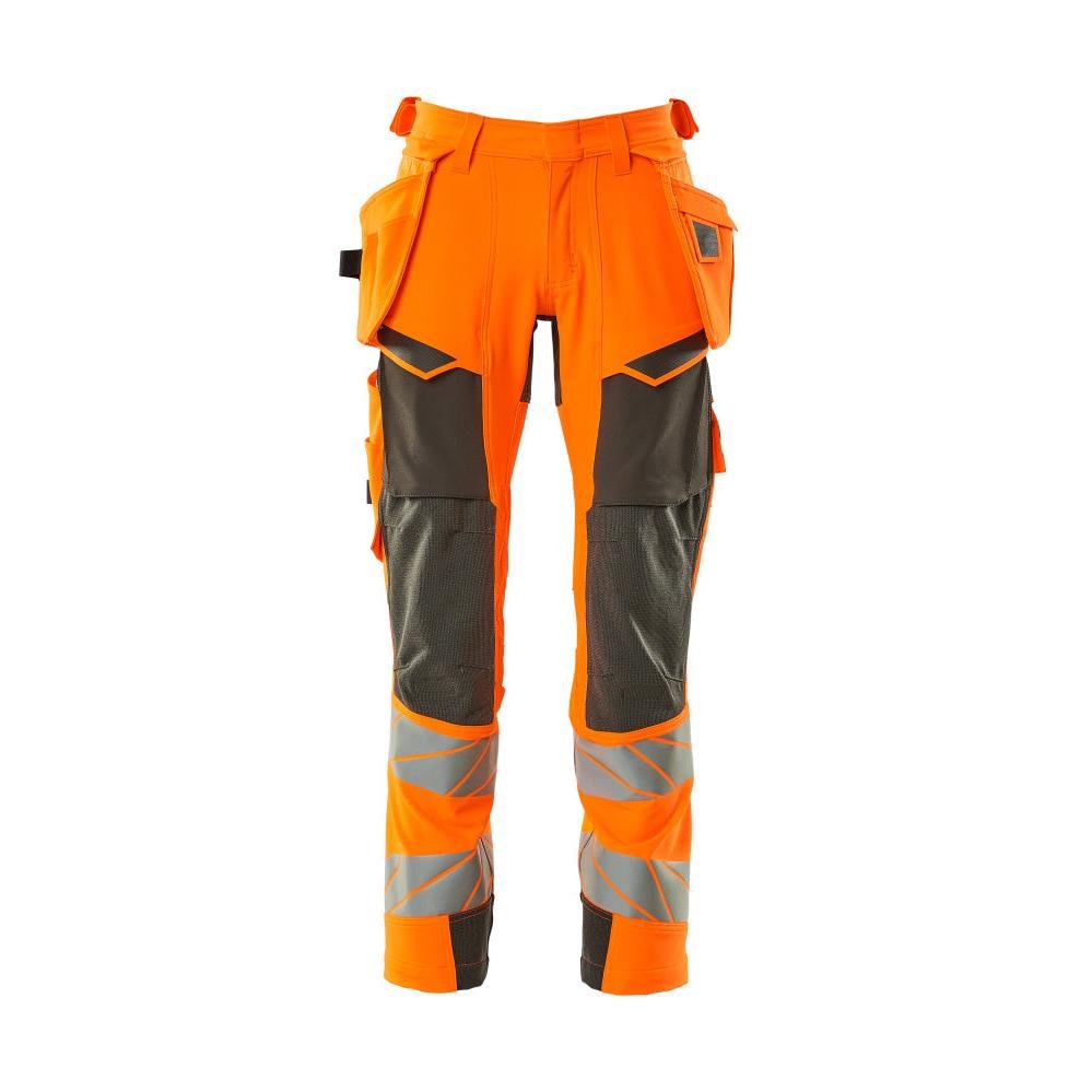 Pantaloni con tasche appese, pantaloni ULTIMATE STRETCH, colore arancio alta visibilità/antracite scuro
