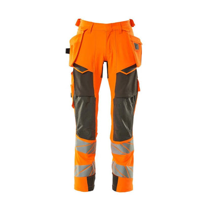 Pantaloni con tasche appese, pantaloni ULTIMATE STRETCH, colore arancio alta visibilità/antracite scuro